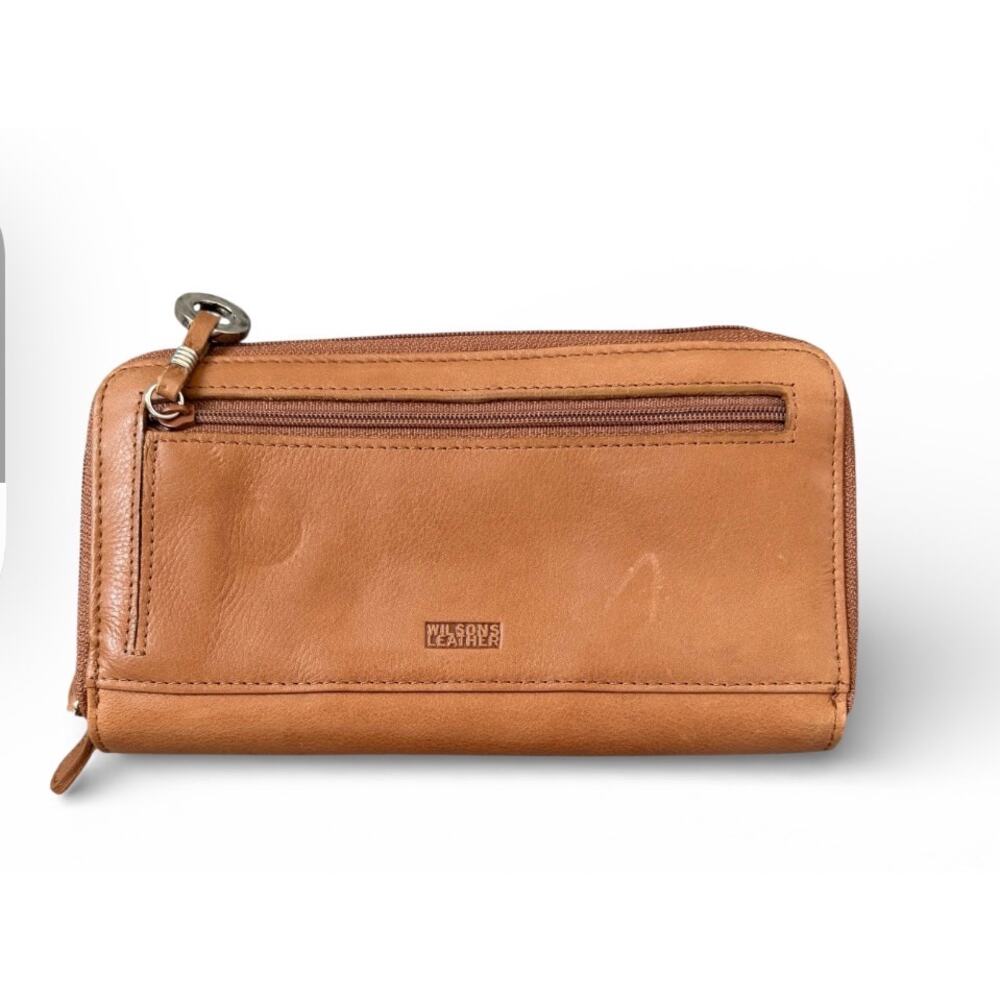 Wilsons Leather Zip Around Closure Brown Leather Wallet Organizer NEW - Picture 2 of 9